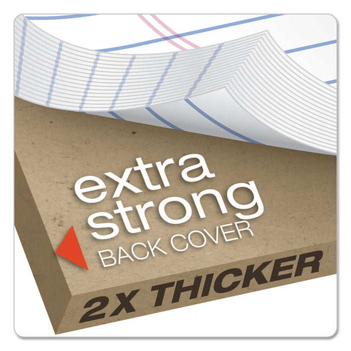 Gold Fibre Writing Pads, Wide/Legal Rule, 50 White 8.5 x 11.75 Sheets, 4/Pack