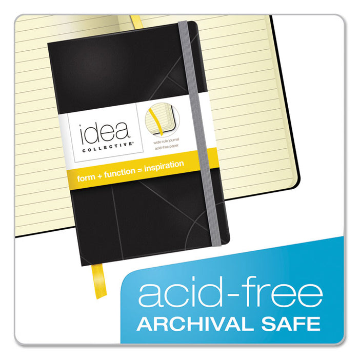 Idea Collective Journal, Hardcover with Elastic Closure, 1 Subject, Wide/Legal Rule, Black Cover, 5.5 x 3.5, 96 Sheets