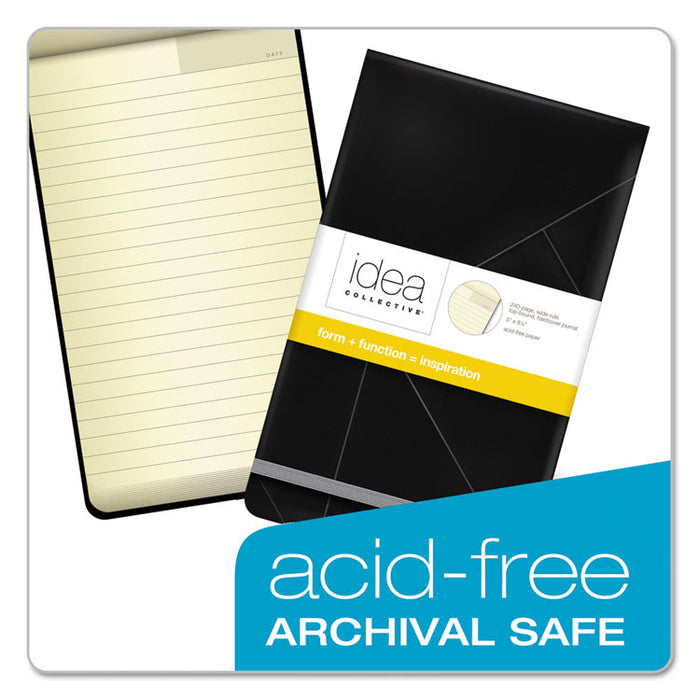 Idea Collective Journal, 1 Subject, Wide/Legal Rule, Black Cover, 5 x 8.25, 120 Sheets