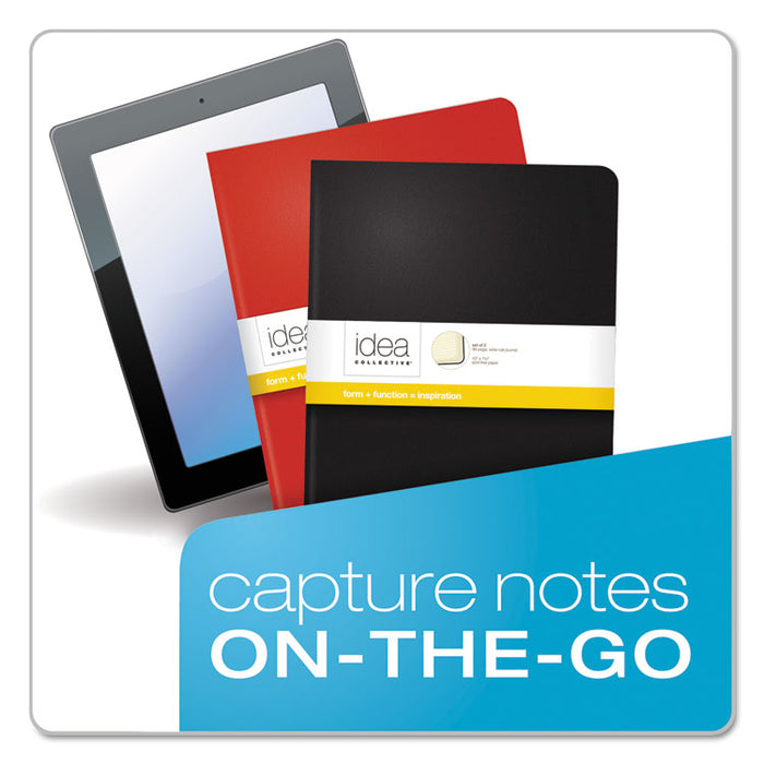 Idea Collective Journal, 1 Subject, Wide/Legal Rule, Black Cover, 10 x 7.5, 48 Sheets, 2/Pack