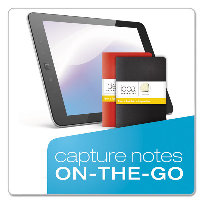 Idea Collective Journal, Soft Cover, 1 Subject, Wide/Legal Rule, Black Cover, 5.5 x 3.5, 40 Sheets, 2/Pack