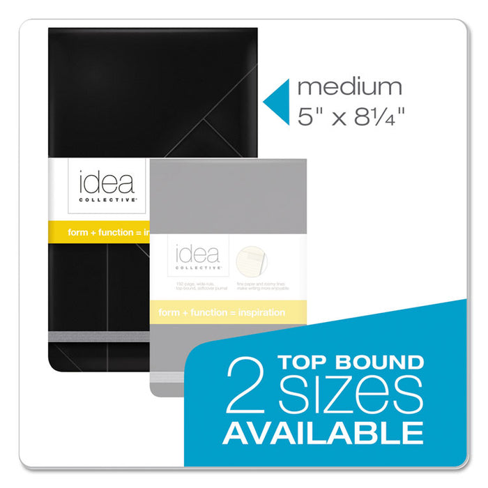 Idea Collective Journal, 1 Subject, Wide/Legal Rule, Black Cover, 5 x 8.25, 120 Sheets