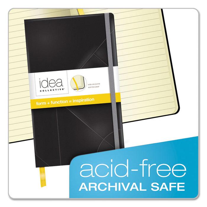 Idea Collective Journal, 1 Subject, Wide/Legal Rule, Black Cover, 8.25 x 5, 120 Sheets