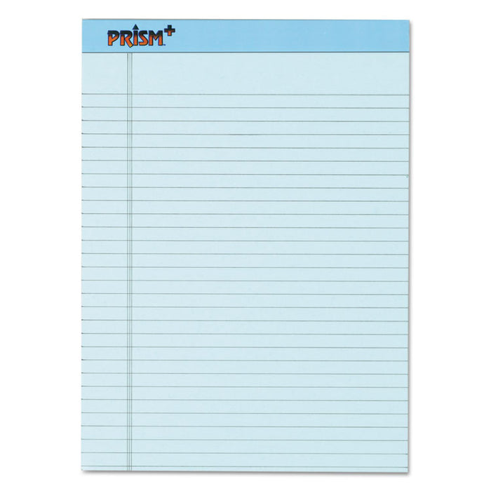 Prism + Colored Writing Pads, Wide/Legal Rule, 50 Pastel Blue 8.5 x 11.75 Sheets, 12/Pack