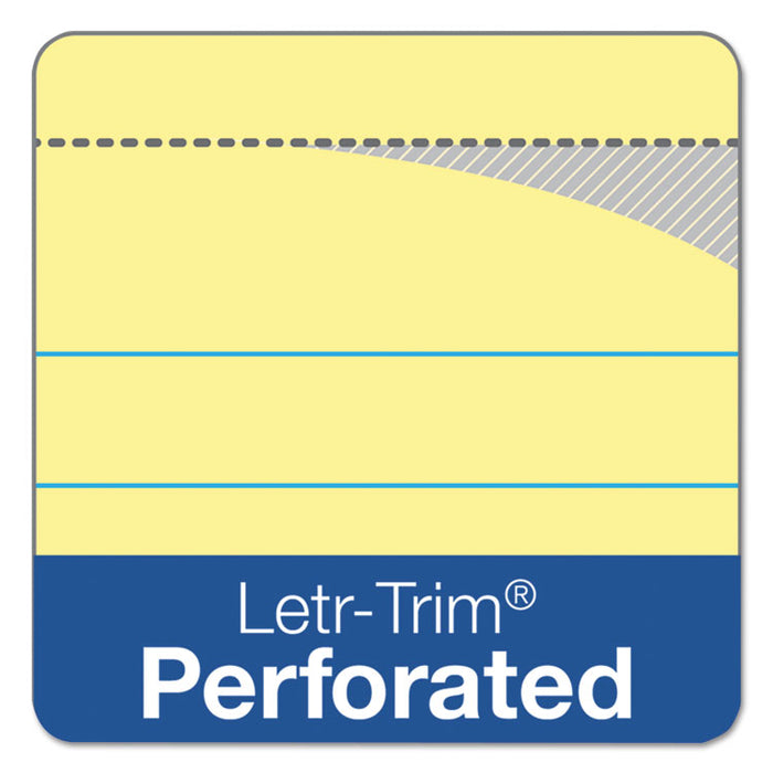 Docket Ruled Perforated Pads, Wide/Legal Rule, 50 Canary-Yellow 8.5 x 11.75 Sheets, 6/Pack