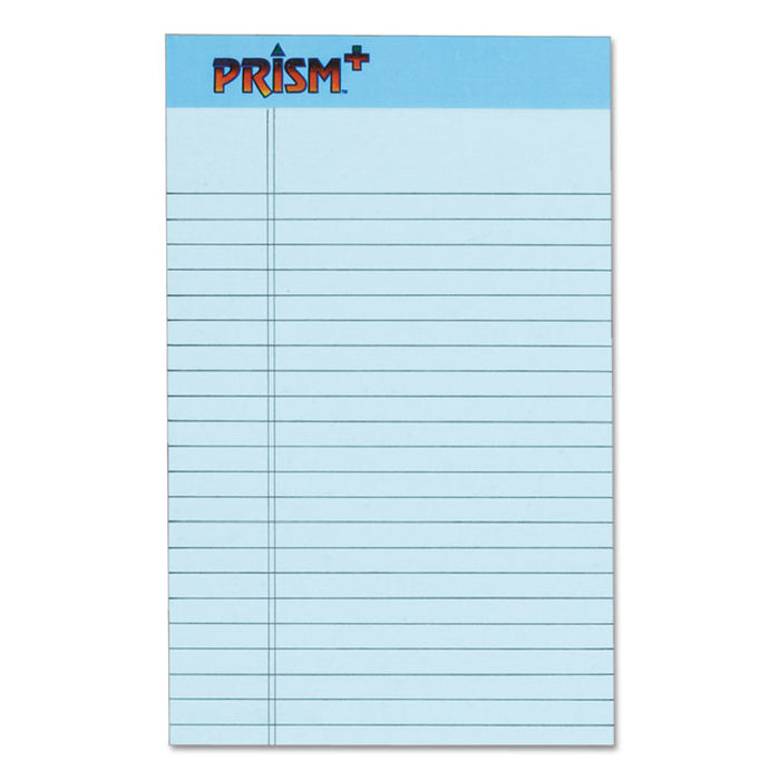 Prism + Colored Writing Pads, Narrow Rule, 50 Pastel Blue 5 x 8 Sheets, 12/Pack