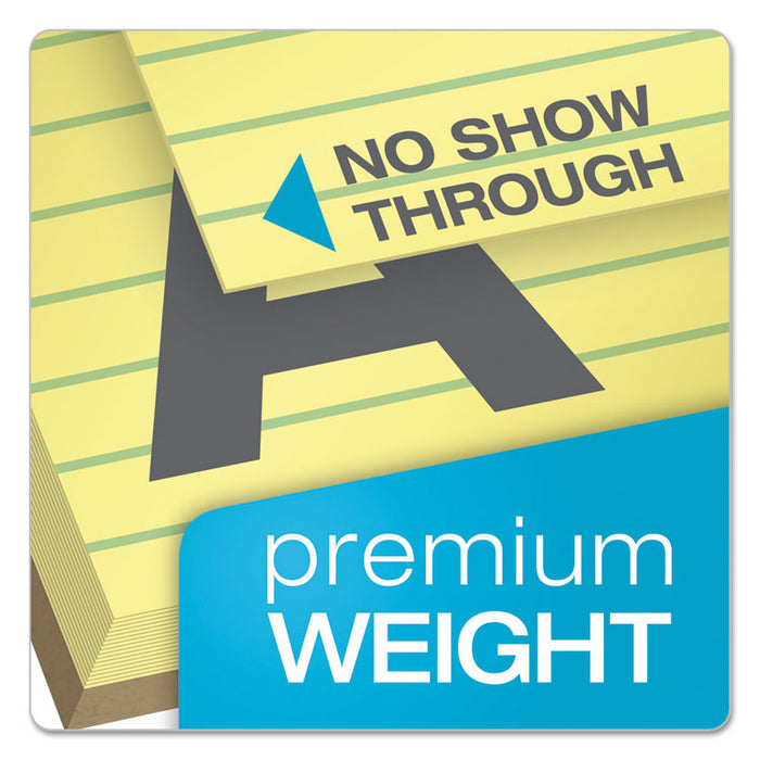 Docket Gold Ruled Perforated Pads, Wide/Legal Rule, 50 Canary-Yellow 8.5 x 14 Sheets, 12/Pack