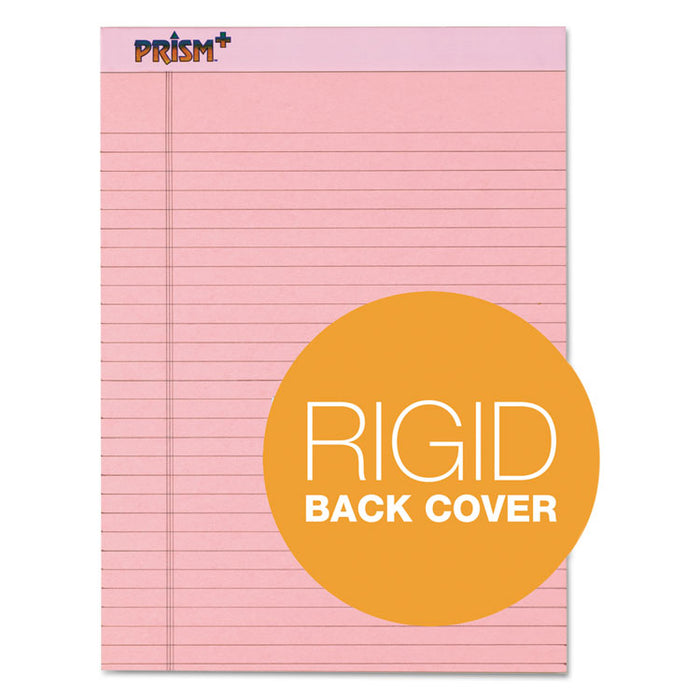 Prism + Writing Pads, Wide/Legal Rule, 8.5 x 11.75, Pastel Pink, 50 Sheets, 12/Pack