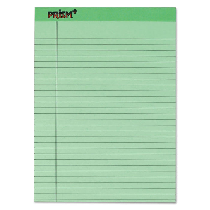 Prism + Colored Writing Pads, Wide/Legal Rule, 50 Pastel Green 8.5 x 11.75 Sheets, 12/Pack