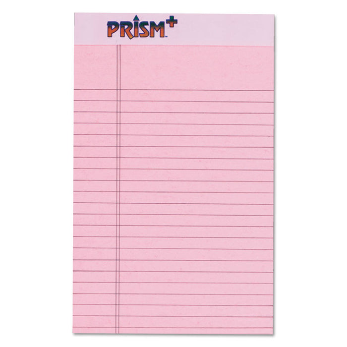 Prism + Colored Writing Pads, Narrow Rule, 50 Pastel Pink 5 x 8 Sheets, 12/Pack