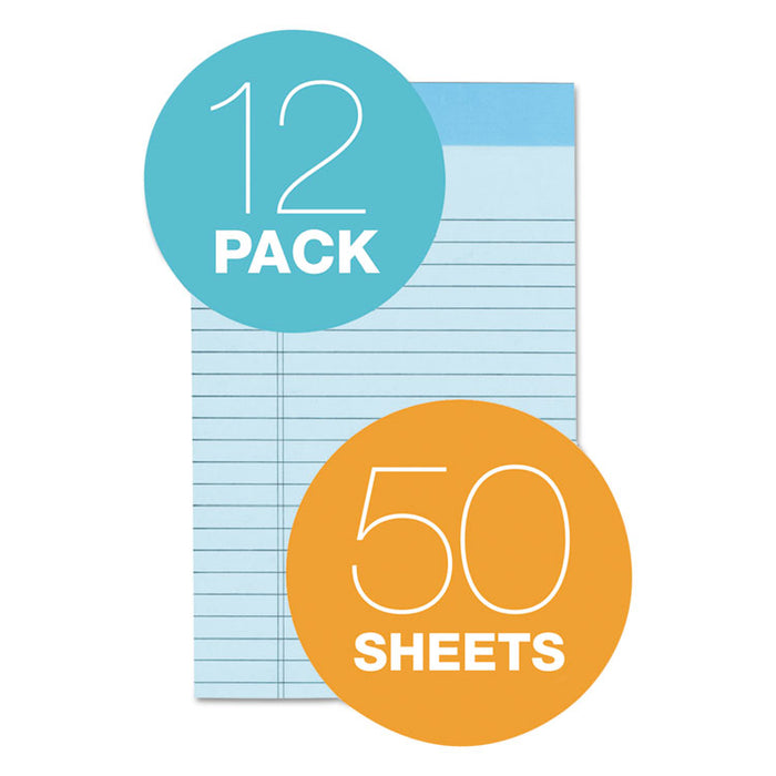 Prism + Colored Writing Pads, Narrow Rule, 50 Pastel Blue 5 x 8 Sheets, 12/Pack
