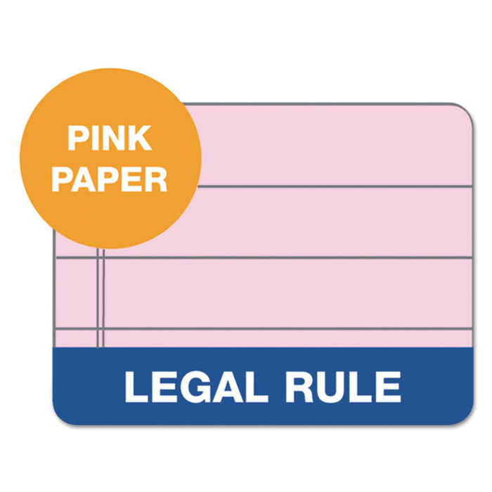 Prism + Writing Pads, Wide/Legal Rule, 8.5 x 11.75, Pastel Pink, 50 Sheets, 12/Pack