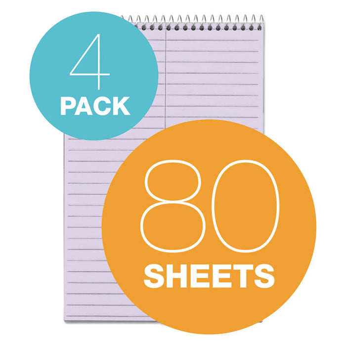 Prism Steno Pads, Gregg Rule, Orchid Cover, 80 Orchid 6 x 9 Sheets, 4/Pack