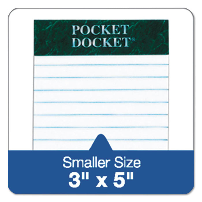 Docket Ruled Perforated Pads, Medium/College Rule, 50 White 3 x 5 Sheets, 12/Pack
