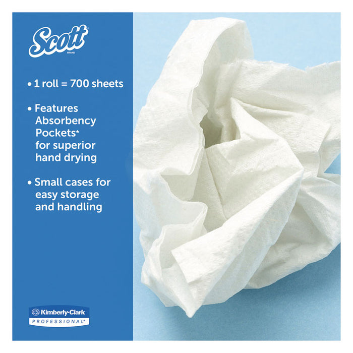 Essential Roll Control Center-Pull Towels, 1-Ply, 8 x 12, White, 700/Roll, 6 Rolls/Carton
