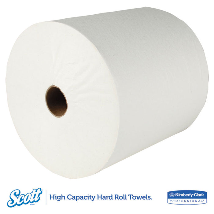 Essential High Capacity Hard Roll Towels for Business, 1.5" Core, 8" x 1,000 ft, Recycled, White, 6/Carton