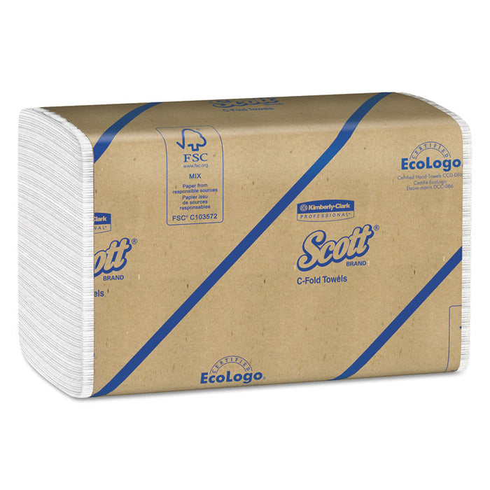 Essential C-Fold Towels for Business, Absorbency Pockets, 10.13 x 13.15, White, 200/Pack, 12 Packs/Carton