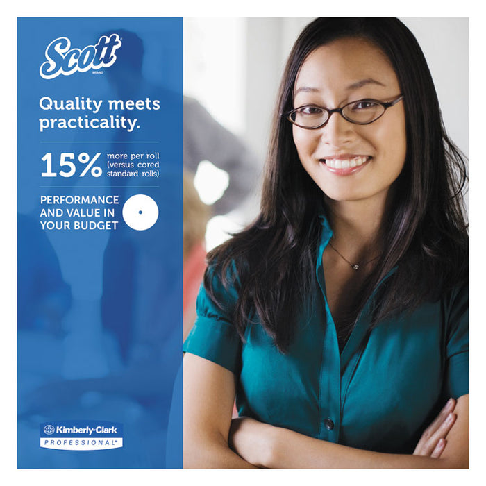 Essential Coreless JRT, Septic Safe, 2-Ply, White, 3.75" x 1,150 ft, 12 Rolls/Carton