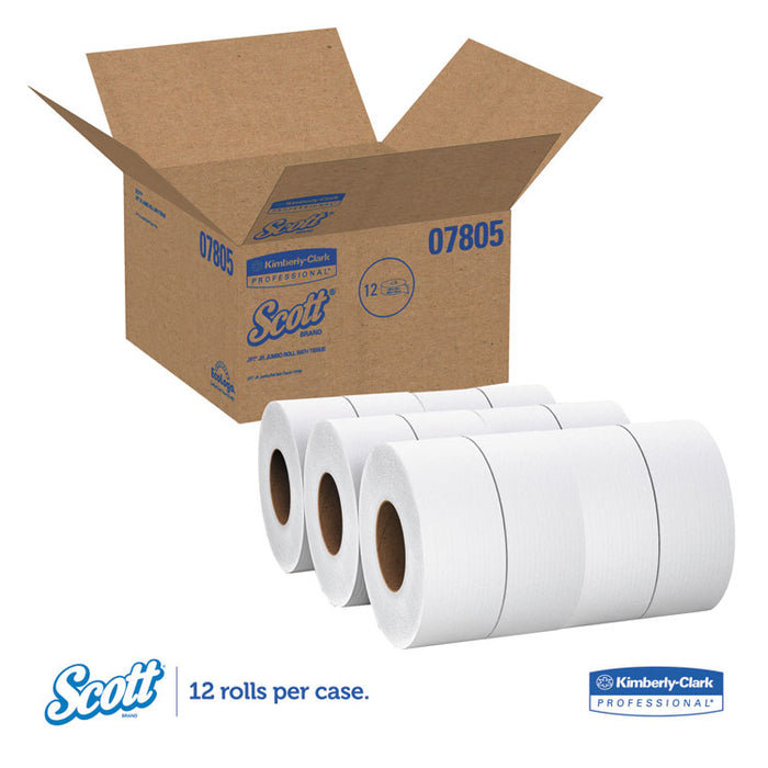 Essential JRT Jumbo Roll Bathroom Tissue, Septic Safe, 2-Ply, White, 3.55" x 1,000 ft, 12 Rolls/Carton
