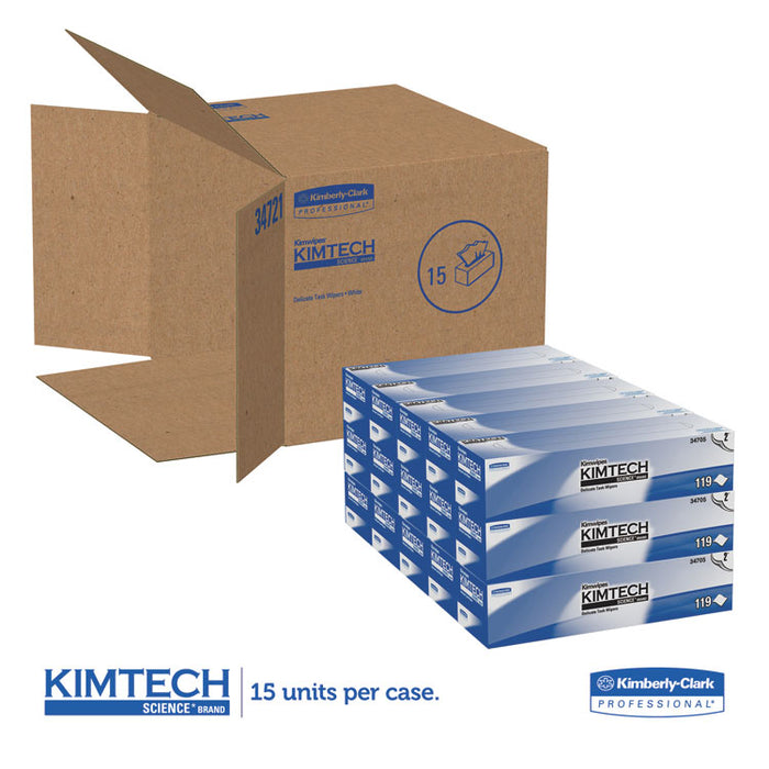 Kimwipes Delicate Task Wipers, 2-Ply, 11.8 x 11.8, 120/Box, 15 Boxes/Carton
