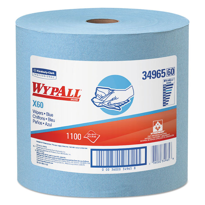 General Clean X60 Cloths, Jumbo Roll, 12.5 x 13.4, Blue, 1,100/Roll