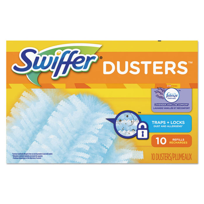 Refill Dusters, Dust Lock Fiber, Light Blue, Unscented, 10/Box, 4 Box/Carton