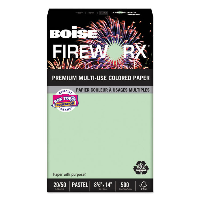 FIREWORX Premium Multi-Use Paper, 20lb, 8.5 x 14, Popper-mint Green, 500/Ream