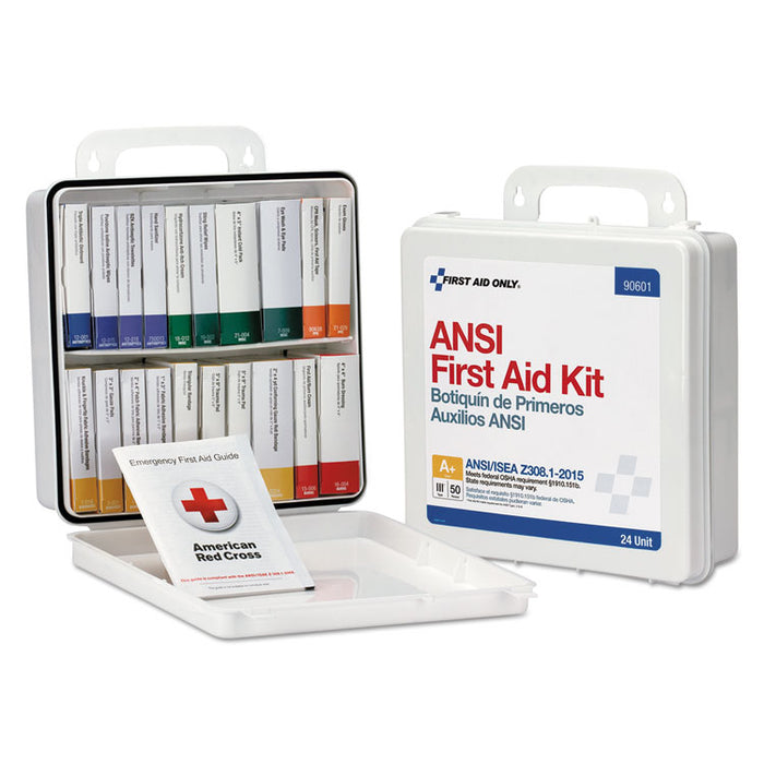 Unitized Weatherproof ANSI Class A+ First Aid Kit for 50 People, 24 Units
