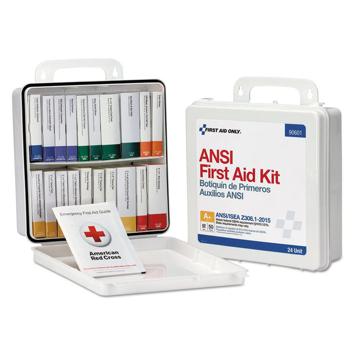 Unitized Weatherproof ANSI Class A+ First Aid Kit for 50 People, 24 Units