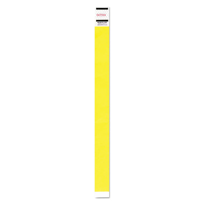 Crowd Management Wristbands, Sequentially Numbered, 9.75" x 0.75", Neon Yellow,500/Pack