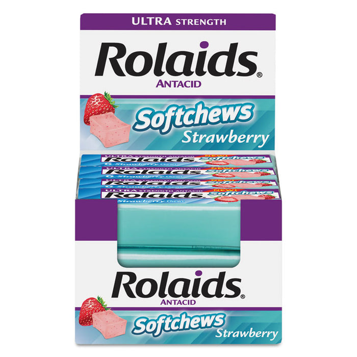 Ultra Strength Antacid Softchews, Strawberry, 6/Pack, 12 Packs/Box