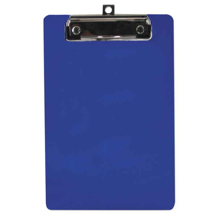 Plastic Clipboard, 1/2" Capacity, 6 x 9 Sheets, Blue