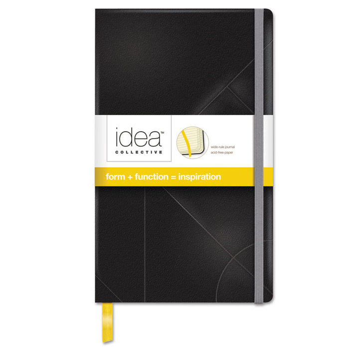 Idea Collective Journal, 1 Subject, Wide/Legal Rule, Black Cover, 8.25 x 5, 120 Sheets