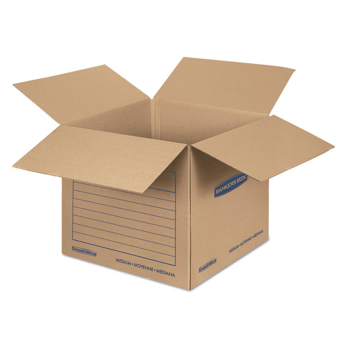 SmoothMove Basic Moving Boxes, Regular Slotted Container (RSC), Medium, 18" x 18" x 16", Brown/Blue, 20/Bundle