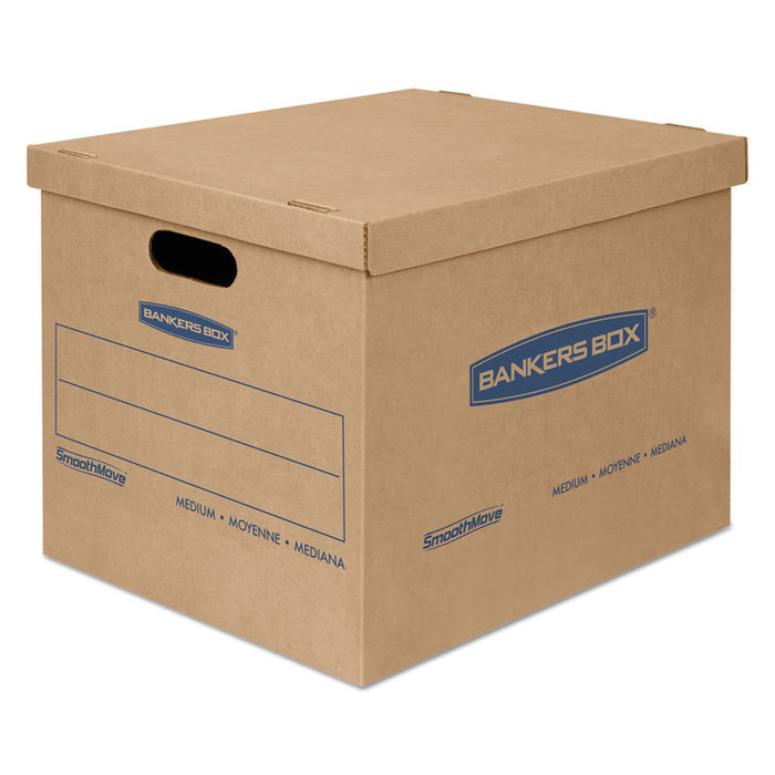 SmoothMove Classic Moving/Storage Boxes, Half Slotted Container (HSC), Small, 12" x 15" x 10", Brown/Blue, 20/Carton