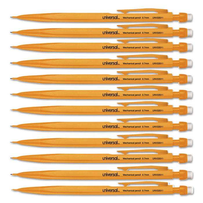 Mechanical Pencil, 0.7 mm, HB (#2.5), Black Lead, Yellow Barrel, Dozen