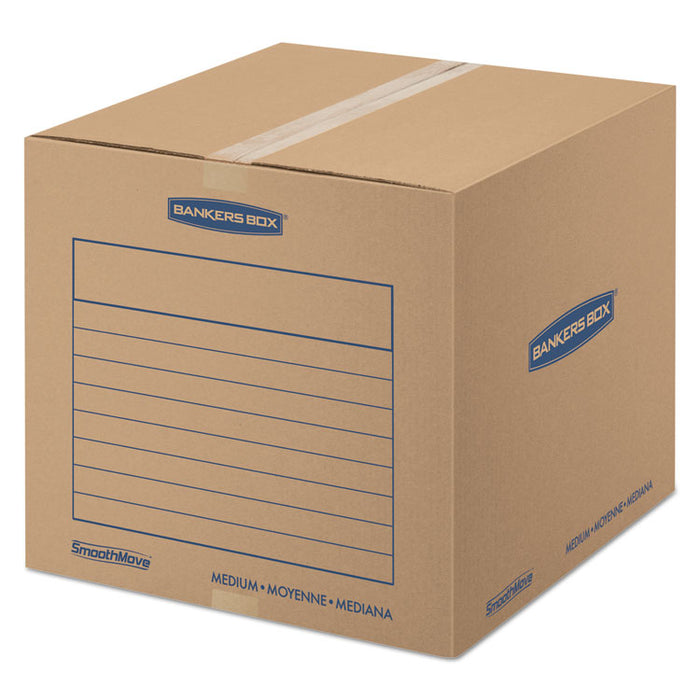 SmoothMove Basic Moving Boxes, Regular Slotted Container (RSC), Medium, 18" x 18" x 16", Brown/Blue, 20/Bundle