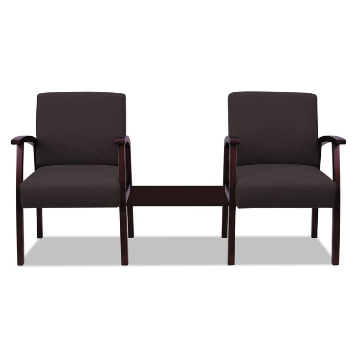 Alera Reception Lounge 700 Series Guest Chair, 23.22'' x 26.18'' x 35.23'', Black Seat/Mahogany Back, Mahogany Base