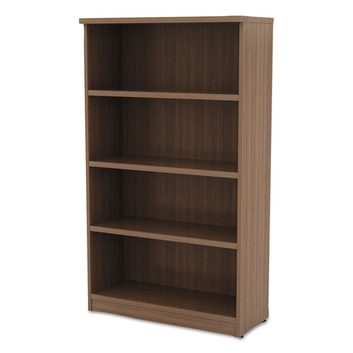 Alera Valencia Series Bookcase, Four-Shelf, 31 3/4w x 14d x 54 7/8h, Modern Walnut