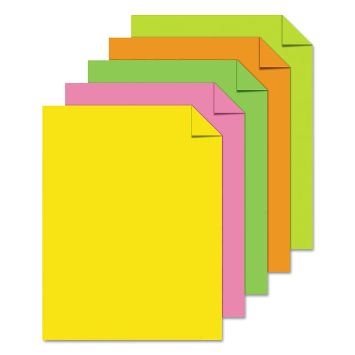 Color Paper - "Neon" Assortment, 24lb, 8.5 x 11, Assorted Neon Colors, 500/Ream