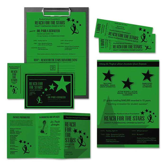 Color Cardstock, 65lb, 8.5 x 11, Gamma Green, 250/Pack