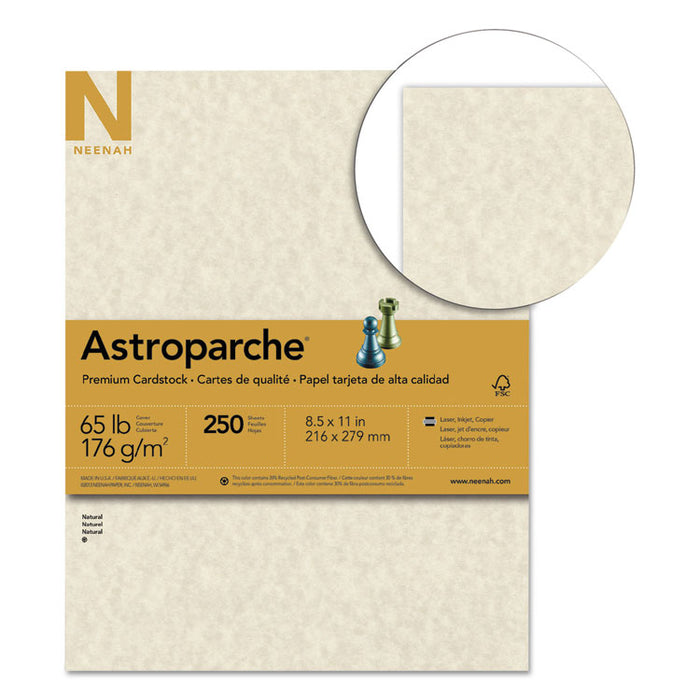 Color Cardstock, 65 lb Cover Weight, 8.5 x 11, Natural Parchment, 250/Pack