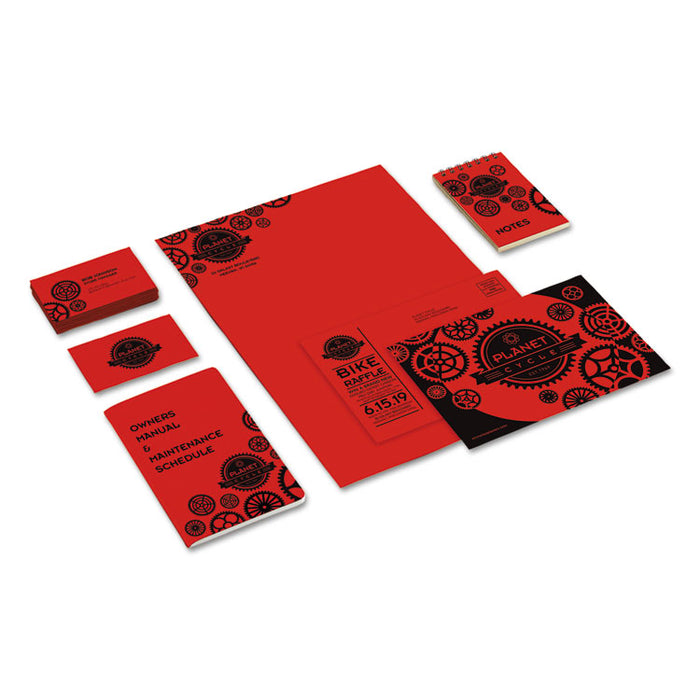 Color Cardstock, 65lb, 8.5 x 11, Re-Entry Red, 250/Pack
