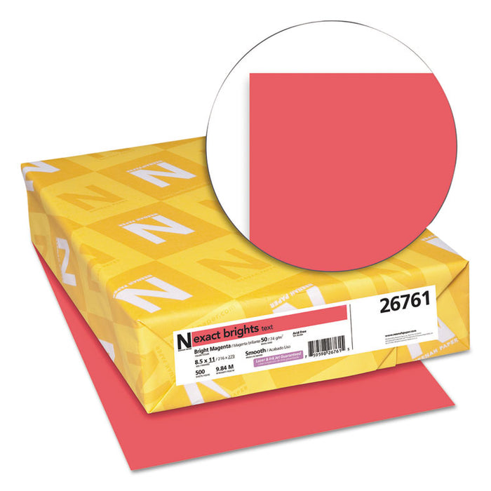 Exact Brights Paper, 20lb, 8.5 x 11, Bright Magenta, 500/Ream