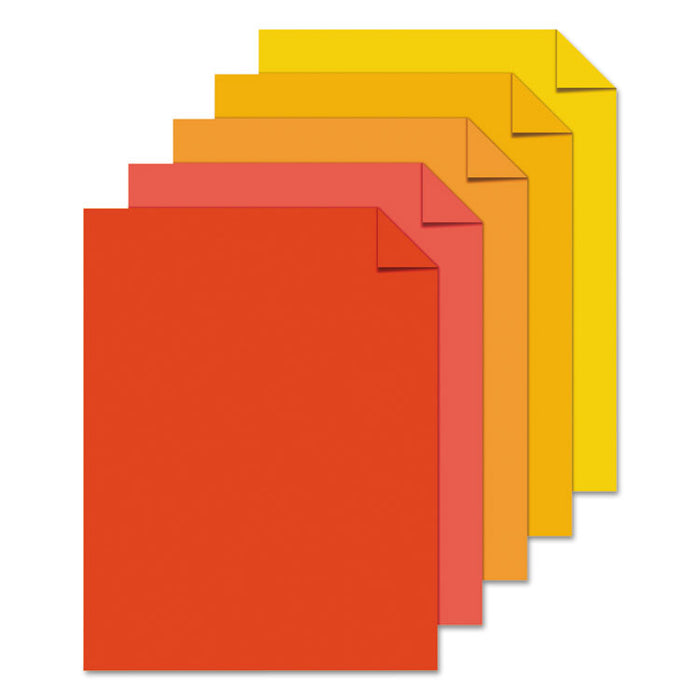 Color Paper - "Warm" Assortment, 24 lb Bond Weight, 8.5 x 11, Assorted Warm Colors, 500/Ream