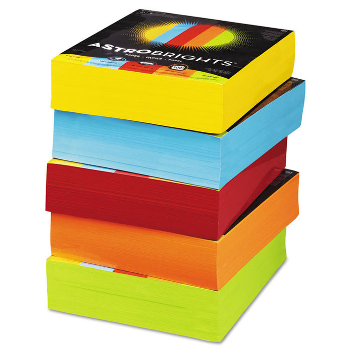 Color Paper - Five-Color Mixed Carton, 24 lb Bond Weight, 8.5 x 11, Assorted, 500 Sheets/Ream, 5 Reams/Carton