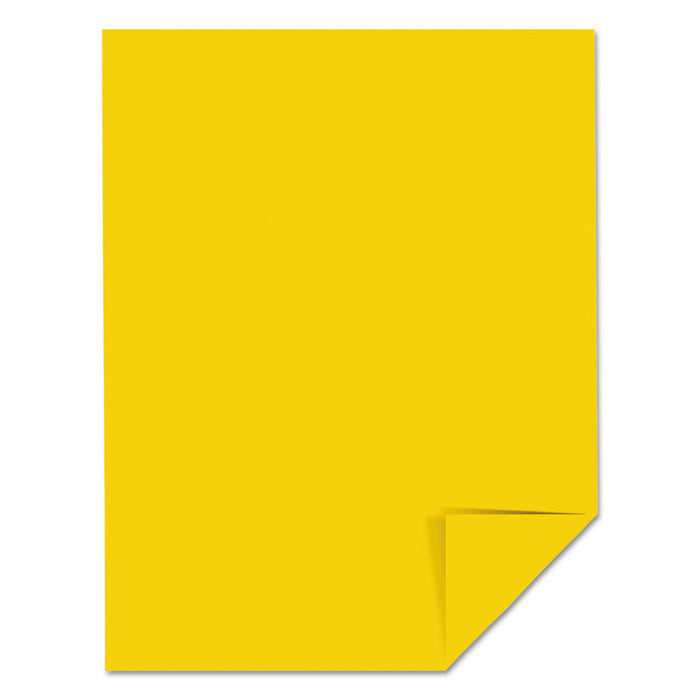 Color Cardstock, 65lb, 8.5 x 11, Solar Yellow, 250/Pack