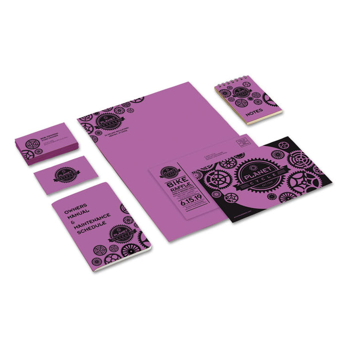 Color Cardstock, 65 lb Cover Weight, 8.5 x 11, Planetary Purple, 250/Pack