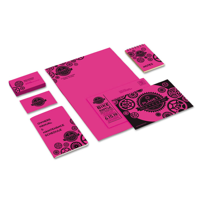 Color Cardstock, 65 lb Cover Weight, 8.5 x 11, Fireball Fuchsia, 250/Pack