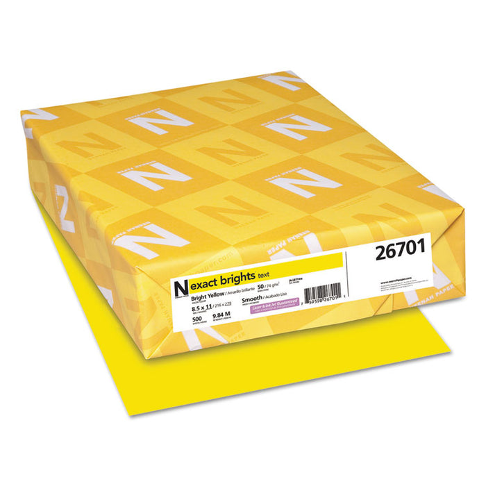 Exact Brights Paper, 20lb, 8.5 x 11, Bright Yellow, 500/Ream